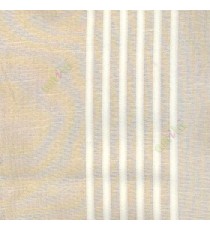 Cream color vertical pencil and bold stripes net finished vertical and horizontal checks line poly fabric sheer curtain
